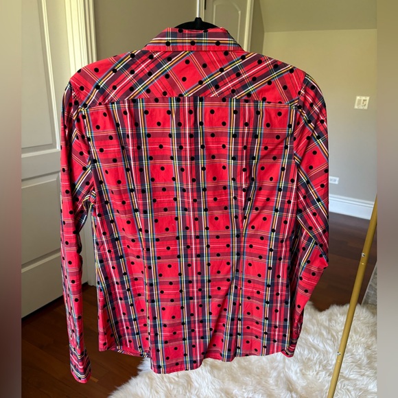 J Crew plaid dot shirt, size 4 - Picture 8 of 9